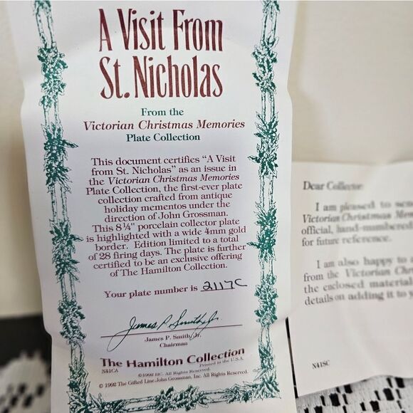 Vintage " A Visit from St. Nicholas " by John Grossman 8.5" porcelain plate - Picture 4 of 6